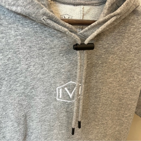 IVI Organic Cotton oversized pullover hoodie, short sleeve, pockets, grey size M - Picture 4 of 12